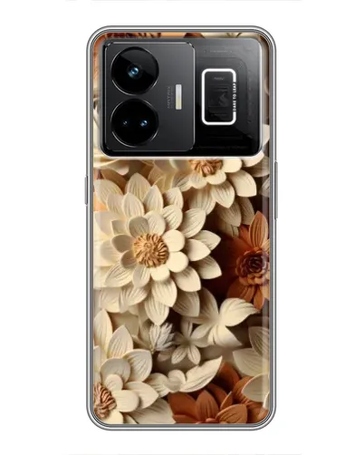 Чехол для Realme GT3 с картинкой «Бежевый флористический декор»