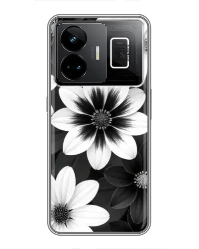 Чехол для Realme GT3 с картинкой «Монохромные астры»