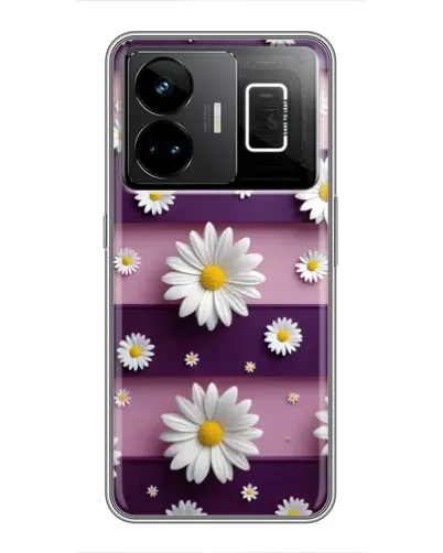 Чехол для Realme GT3 с картинкой «Ромашки на фиолетовом»