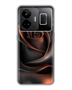 Чехол для Realme GT3 с картинкой «Шелковая черная роза»