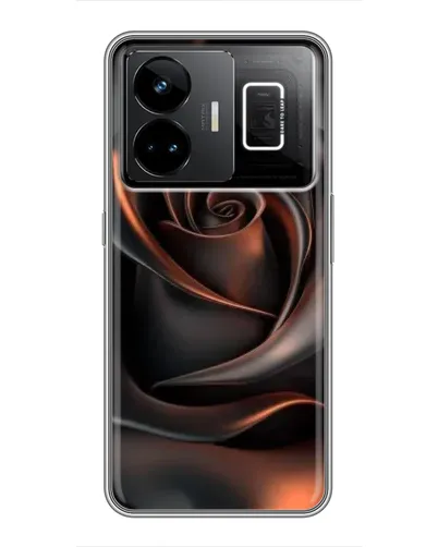 Чехол для Realme GT3 с картинкой «Шелковая черная роза»