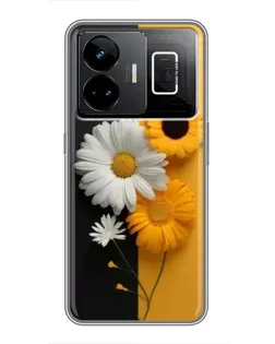 Чехол для Realme GT3 с картинкой «Подсолнух и ромашка»