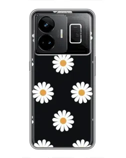 Чохол для Realme GT3 з картинкою «Ромашки на чорному»