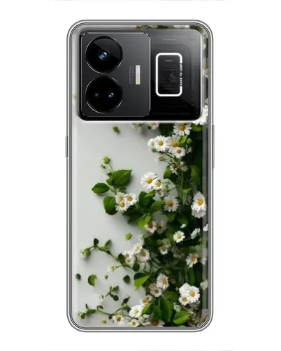 Чехол для Realme GT3 с картинкой «Ветка мелких белых цветов»