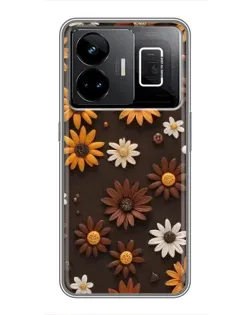 Чехол для Realme GT3 с картинкой «Узор из маленьких подсолнухов»
