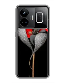 Чехол для Realme GT3 с картинкой «Серебряный фантазийный цветок»