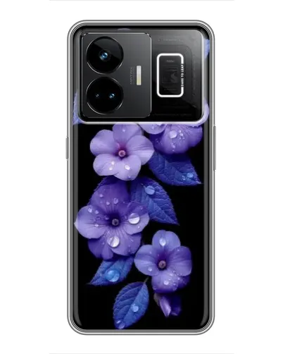 Чехол для Realme GT3 с картинкой «Фиолетовые цветы с росою»