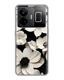 Чехол для Realme GT3 с картинкой «Объемные белые цветы»