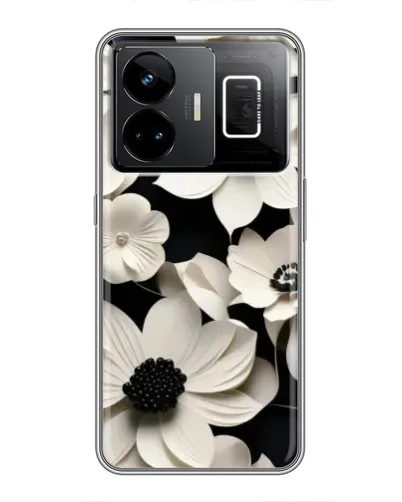 Чехол для Realme GT3 с картинкой «Объемные белые цветы»