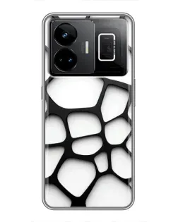 Чехол для Realme GT3 с картинкой «Белая объемная сетка» Чехол для Realme GT3 с картинкой «Белая объемная сетка»