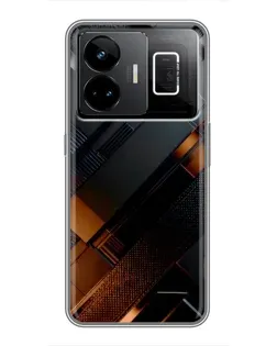 Чохол для Realme GT3 з картинкою «Чорні геометричні блоки»
