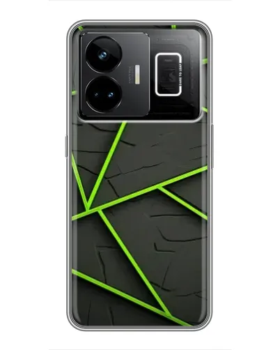 Чохол для Realme GT3 з картинкою «Зелені геометричні лінії»
