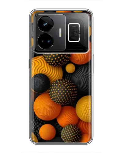 Чохол для Realme GT3 з картинкою «Об'ємні помаранчеві сфери»