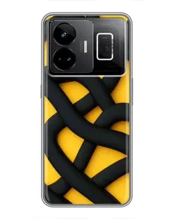 Чохол для Realme GT3 з картинкою «Чорне жовте переплетення»
