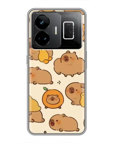Чехол для Realme GT3 с картинкой «Капибары с апельсинами»