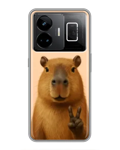 Чехол для Realme GT3 с картинкой «Капибара виктория»