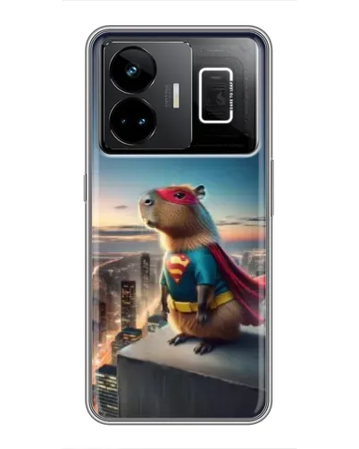 Чехол для Realme GT3 с картинкой «Капи-мен супергерой»