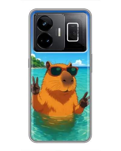 Чехол для Realme GT3 с картинкой «Морская капибара»