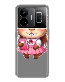 Чехол для Realme GT3 с картинкой «Девочка капибара»