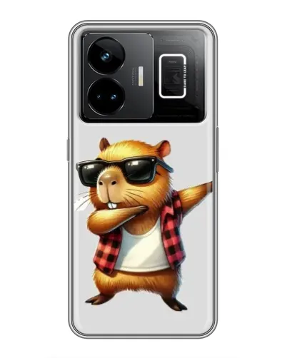 Чехол для Realme GT3 с картинкой «Капибара рэпер даб»