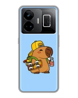 Чехол для Realme GT3 с картинкой «Капибара на скейте»