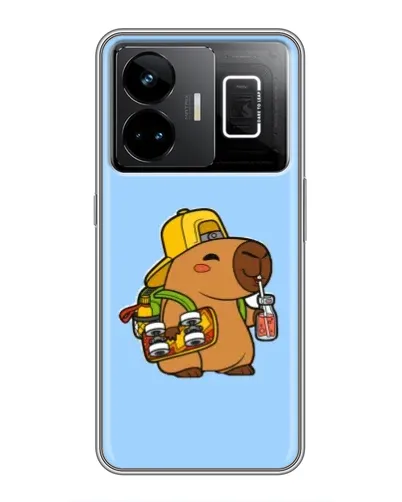 Чехол для Realme GT3 с картинкой «Капибара на скейте»