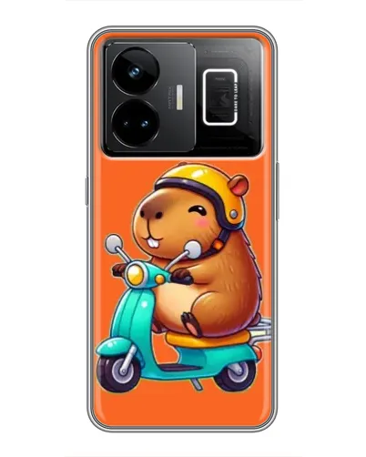 Чехол для Realme GT3 с картинкой «Капибара на скутере»