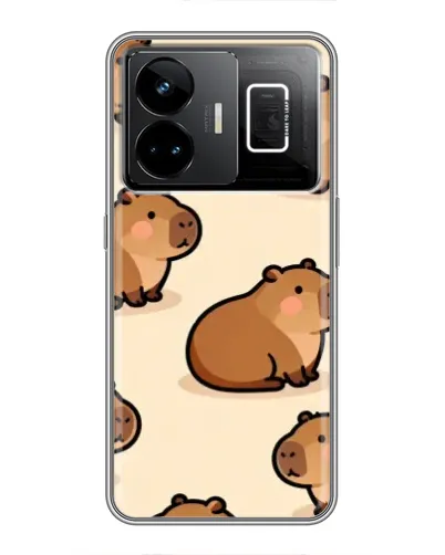 Чехол для Realme GT3 с картинкой «Паттерн милых капибар»