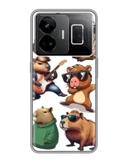Чехол для Realme GT3 с картинкой «Крутые капибары музыканты»