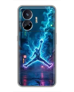 Чехол для Realme GT5 с картинкой «Jordan Gold Jumpman»
