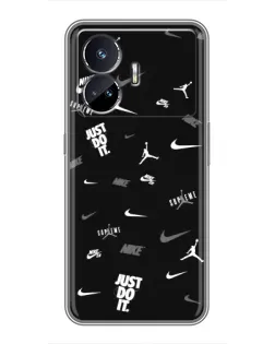 Чохол для Realme GT5 з картинкою «Nike Black Pattern»