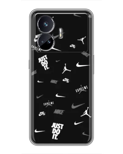 Чохол для Realme GT5 з картинкою «Nike Black Pattern»
