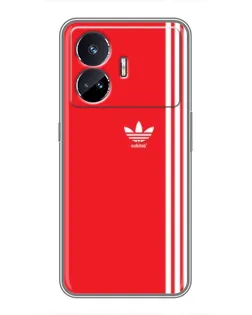 Чехол для Realme GT5 с картинкой «Красный минимализм Adidas»