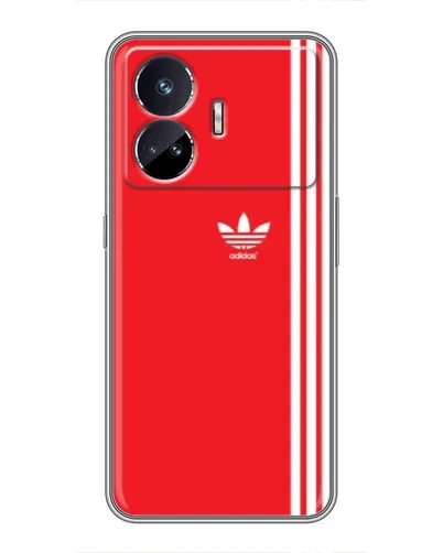 Чехол для Realme GT5 с картинкой «Красный минимализм Adidas»