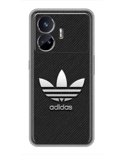 Чехол для Realme GT5 с картинкой «Adidas Карбоновая текстура»