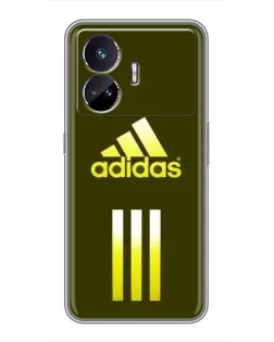 Чехол для Realme GT5 с картинкой «Оливковый градиент Adidas»