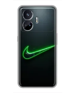 Чехол для Realme GT5 с картинкой «Неоновый контур Nike» Чехол для Realme GT5 с картинкой «Неоновый контур Nike»