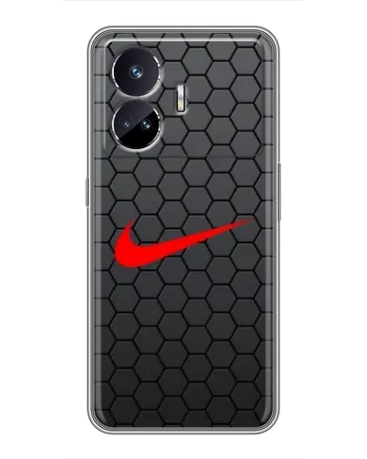 Чехол для Realme GT5 с картинкой «Nike — карбоновая сетка»