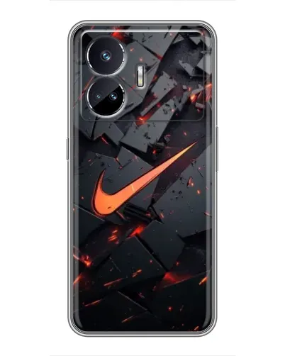 Чехол для Realme GT5 с картинкой «Nike — эффект разломов»