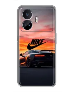 Чехол для Realme GT5 с картинкой «Nike и суперкар»