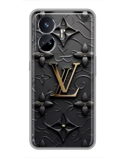 Чехол для Realme GT5 с картинкой «Кожаная текстура LV»