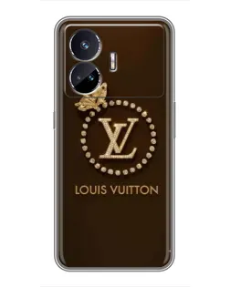 Чехол для Realme GT5 с картинкой «LV — золотая печать»