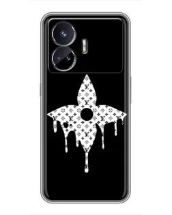 Чехол для Realme GT5 с картинкой «Цветочная монограмма»