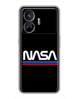Чехол для Realme GT5 с картинкой «NASA — классика Red Blue»