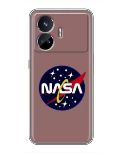 Чехол для Realme GT5 с картинкой «NASA — ретро космос»