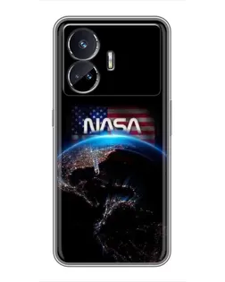 Чехол для Realme GT5 с картинкой «Земля из космоса NASA»