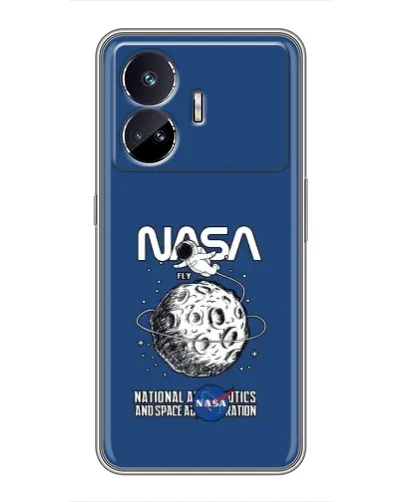 Чехол для Realme GT5 с картинкой «NASA — лунная миссия»