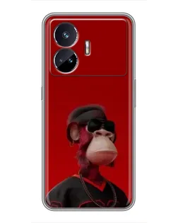 Чохол для Realme GT5 з картинкою «Bored Ape в червоному»