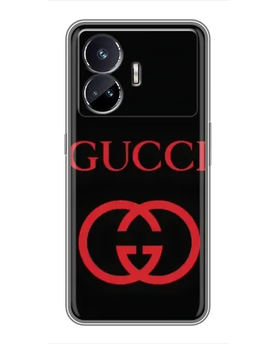 Чехол для Realme GT5 с картинкой «Gucci — красный логотип»