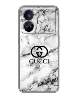 Чехол для Realme GT5 с картинкой «Gucci — мраморный шик»
